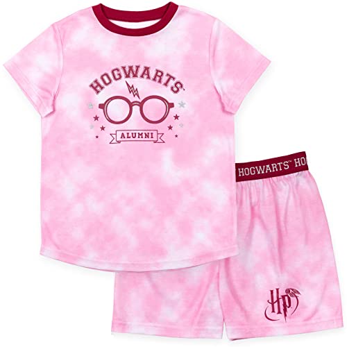 Harry Potter Big GirlsGirls Pajama Shirt and Shorts Sleep Set Tie Dye Pink 10-12