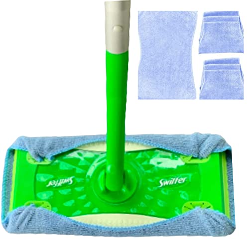 Synonymous compatible reusable Swiffer pads for use with Swiffer Sweeper and Swiffer Bissell Steamboost - replacement for wet Swiffer pads and Swiffer dry pads (6 pack compatible Swiffer mop pads)