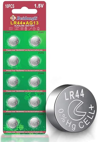 LR44 Batteries AG13 357 high Capacity 1.5V Button Coin Cell 10 Count Battery (10 Pack)
