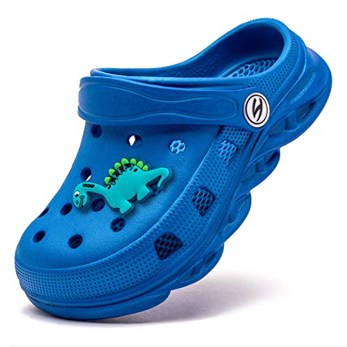 HOBIBEAR Boys and Girls Classic Graphic Toddler Garden Clogs Slip on Water Shoes (Blue-Size 10 Toddler)