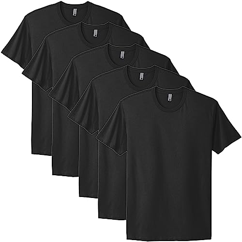 Next Level NL3600 100% Cotton Premium Fitted Short Sleeve Crew Black X-Large (5 Pack)