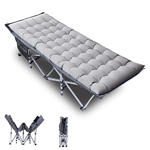 KOKSRY Camping Cot, Folding Cot Bed for Adults,Portable Camp Cots for Sleeping with Mattress and Carry Bag