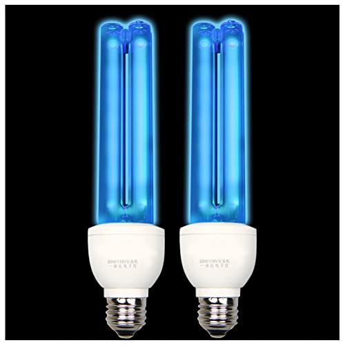 BAIMNOCM 2 Pack Germicidal UV Sanitizer Light Bulb with Ozone 25 Watt UVC Bulb 185nm/254nm E26 2 Count