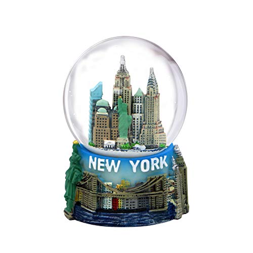 Mini New York City Snow Globe Featuring The NYC Skyline in This Souvenir Figurine with Statue of Liberty, 2.5' Tall (45mm)