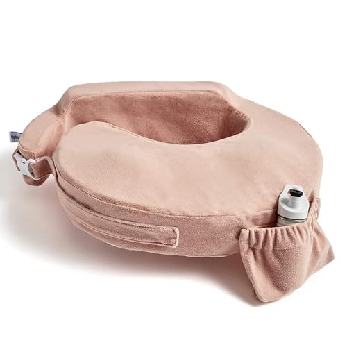 My Brest Friend Nursing Pillow - Deluxe - Enhanced Comfort w/ Slipcover - Ergonomic Breastfeeding Pillow For Ultimate Support For Mom & Baby - Adjustable Pillow W/ Handy Side Pocket, Soft Rose