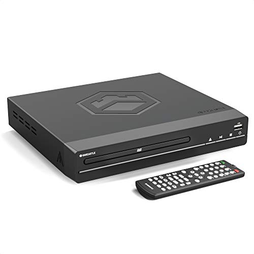 Oakcastle DVD100 Mini DVD Player for TV | Multi-Connection & Multi-Region | Slim Design with Remote Control