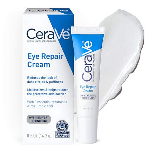 CeraVe Eye Repair Cream | Under Eye Cream For Puffiness And Bags Under Eyes | Hyaluronic Acid + Niacinamide + Marine Botanical Complex | Hydrating Eye Cream | Oil Free & Opthalmologist Tested