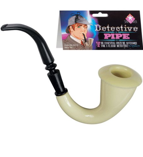 Star Power Toy Detective Pipe Costume Accessory, Black White, One Size
