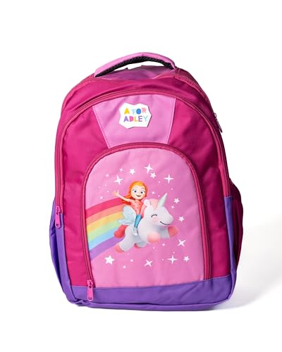 A FOR ADLEY Rainbow Unicorn Backpack Featuring Cartoon Adley From Her Movie Adley Lost in the Movies Great Backpack For School, Travel or Just Carrying Around Your Important Kid Things