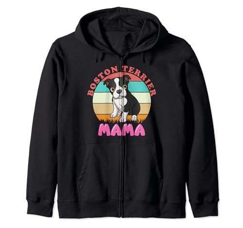 Womens Lovely dog lover love pet apparel boston terrier Zip Hoodie