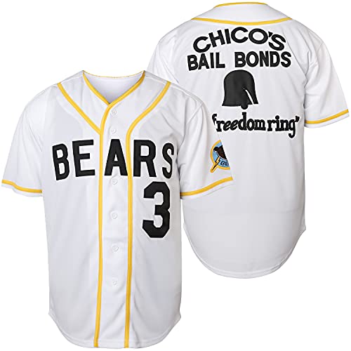 Bad News Bears #12 Tanner Boyle Movie 1976 Chico's Bail Bonds Baseball Jersey (Large, 3 White)