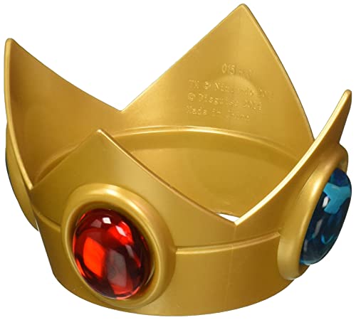 Disguise Women's Nintendo Super Mario Bros.Princess Peach Crown Costume Accessory, Gold/Red/Green, One Size