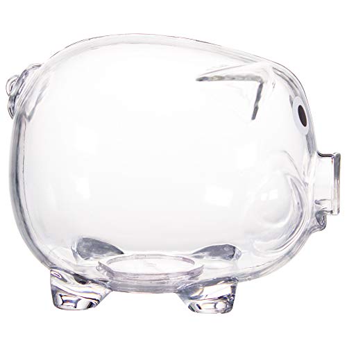 Windy City Novelties Small Educational Kids Clear Plastic Piggy Banks