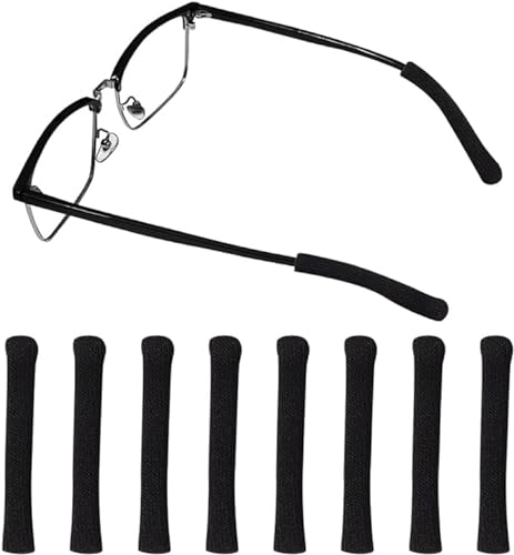nerydas Upgraded Glasses Ear Grips, Soft and Comfortable. Anti-Slip Eyeglass Ear Cushions, Suitable for Adult Or Children's Sunglasses And Reading Glasses. (4pairs Black)