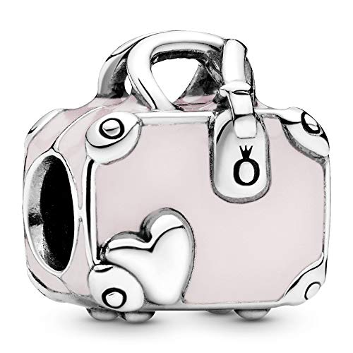 Pandora Pink Travel Bag Charm - Compatible Moments Bracelets - Jewelry for Women - Gift for Women in Your Life - Made with Sterling Silver & Enamel