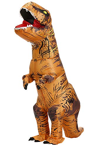 Adults Tyrannosaurus Rex Inflatable Costume Fancy Dinosaur Suit Blow up Jumpsuit Halloween Cosplay Costume For Kids (Free Size, Adult)