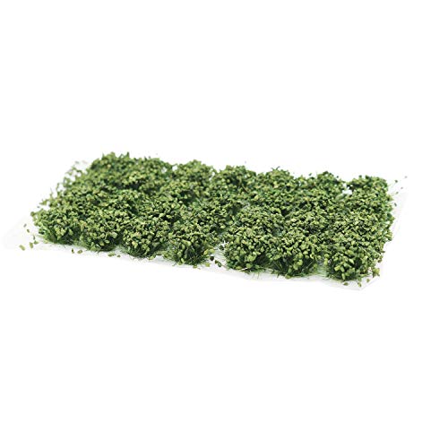 28 Pcs Green Bushy Tufts Lowland Shrubs Tuft Terrain Model Kit Static Scenery Model DIY Miniature for Train Landscape Railroad Scenery Sand Military Layout Model War Gaming Terrain