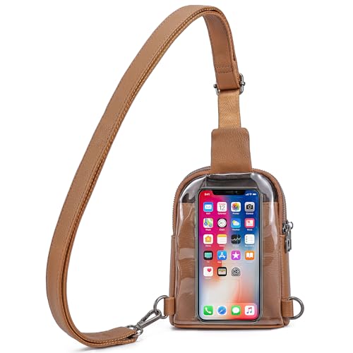 INICAT Small Crossbody Sling Bag Touchscreen Fanny Packs Purses for Women(Touch Screen-brown)