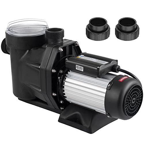 TOPDEEP Pool Pump 2.5 HP Inground, 8800 GPH Self Primming pool pump above ground, 1850W Single Speed Swimming pool pumps with Strainer Basket & 2Pcs Connectors