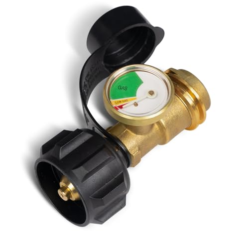 GASPRO Propane Tank Gauge, Propane Level Indicator for 5-40LB Tanks, Perfect for RV Camper, Propane Heater, Fire Pit, Gas Grill and More, QCC1/Type 1 Connection