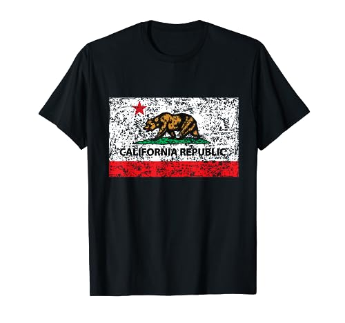 California Republic Cali Flag T-Shirt Socal Norcal Cencal T