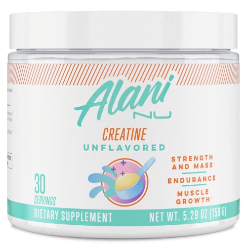 Alani Nu Creatine Monohydrate Powder | Unflavored | Micronized Creatine Powder | Gluten Free | Sugar Free | Vegan | 30 Servings