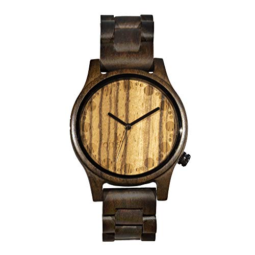 Opis UR-M3 Pure Wooden Wrist-Watches for Men (Black Sandalwood/Zebrawood)