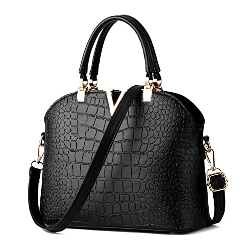 JHVYF Fashion Crossbody Bags for Women Pu Leather Girls Evening Handbag Black V