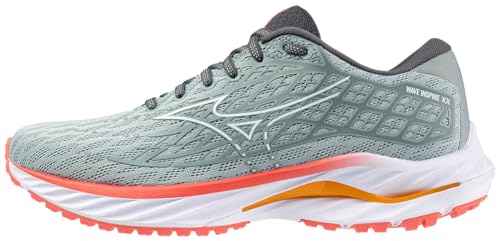 Mizuno Women's Wave Inspire 20 Running Shoe, Grey Mist/White, 8