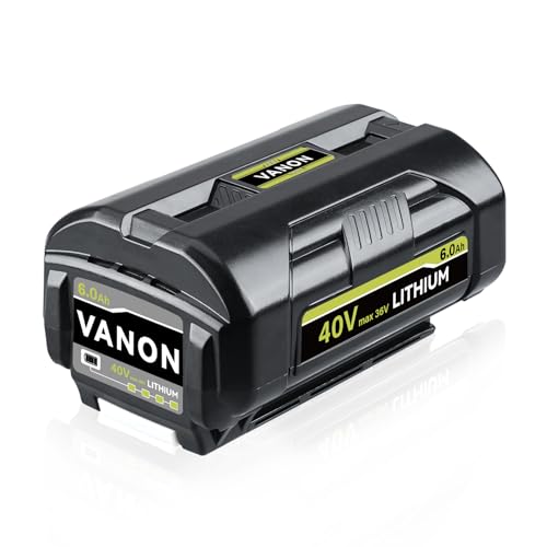 VANON Replacement for Ryobi 40V Battery 6.0Ah OP4060 Lithium Ion Compatible with OP4015 OP4026 OP40201 OP40261OP4030 OP4040 OP40401 OP4050 OP40501 OP4050A OP40601 OP4060A RY40200 RY40403(1 Pack)