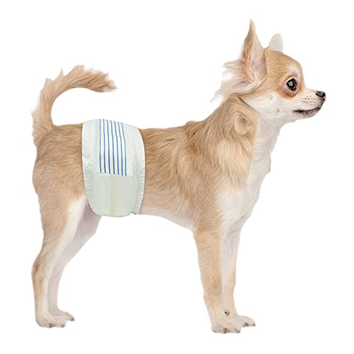 BV Dog Diapers Male X-Small (Waist 9-14 in) Super Absorbent - 50 Count Male Dog Diapers Disposable - Doggie Diapers with Wetness Indicator - Adjustable Male Dog Wraps - Ideal for Incontinence/Training