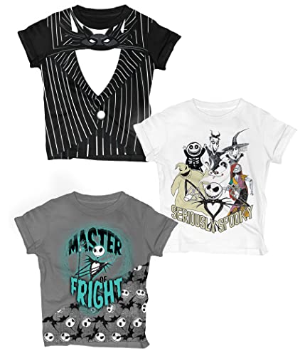 Nightmare Before Christmas Graphic T-Shirt (Sets) Jack Skellington Sally Oogie Boogie Zero Tee Kids Clothes 5T Bk/W/Ch SS