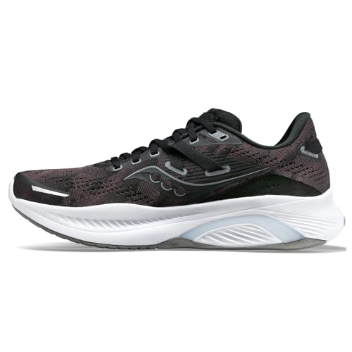 Saucony Women's Guide 16 Sneaker, Black/White, 9