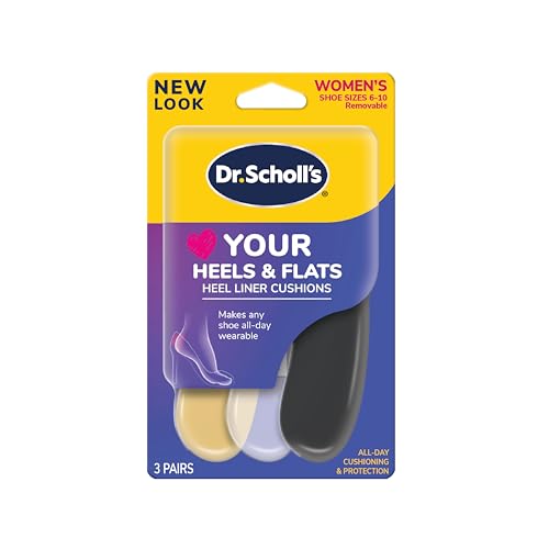 Dr. Scholl's Love Your Heels & Flats Heel Liner Cushions, Helps Prevent Uncomfortable Shoe Rubbing at The Heel and Helps Prevent Shoe Slipping for Shoes That are Too Big, 3 Pair
