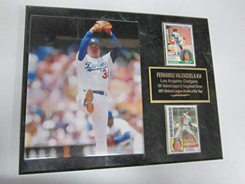WSLHFEO Dodgers Fernando Valenzuela 2 Card Collector Plaque w/8x10 Photo L