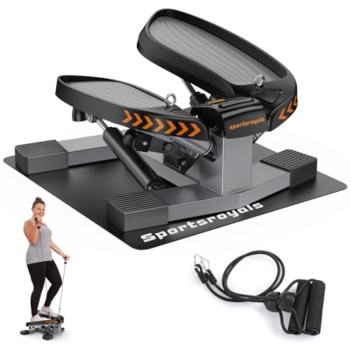 Sportsroyals Stair Stepper for Exercises-Twist Stepper with Resistance Bands and 330lbs Weight Capacity