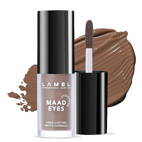 Lamel Matte Liquid Eyeshadow: Long Lasting Waterproof - Quick-Drying, Hypoallergenic Makeup - Creamy & Smooth Formula - Brown Matte Cream Eyeshadow - Maad Eyes, №401, 5.2ml /0.17oz