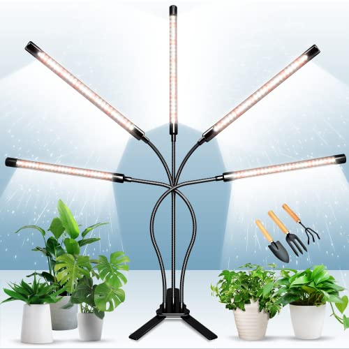 Knente Grow Lights for Indoor Plants, DICCEAO 150W LEDs Grow Light for Seed Starting with Full Spectrum, 3/9/12H Timer, 10 Dimmable Levels, 3 Switch Modes