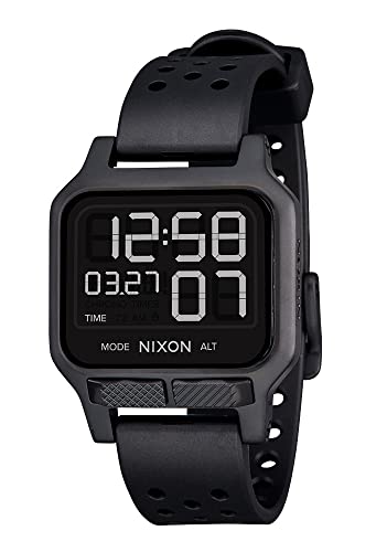 NIXON Heat A1320 - Digital Watch for Men and Women - 100M Water Resistant Exercise Workout - Custom 38 mm LCD Display, 20mm PU Band