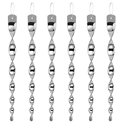 Besmon Woodpecker Bird Scare Devices，Reflective Scare Rods Control Device to Keep Birds Away from Patio Pool（Christmas Reflective Strip Hanging Home as Decoration）(12 Pack) (6pcs)