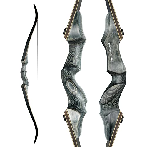 Black Hunter Takedown Recurve Bow, 60' Right Handed with Ergonomic Design for Outdoor Training Practice (30lb, Right)
