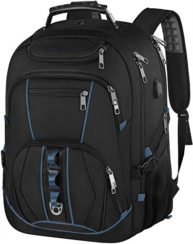 JCDOBEST Laptop Backpack, Blue, 55L Capacity, TSA Approved, Multipurpose, Convenient USB Port, Comfortable Back Design, Durable Polyester Fabric