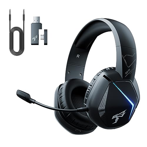 SOMIC GS401PRO Wireless Gaming Headset with Microphone, Bluetooth 5.2 Wireless Headphone Low Latency with 45Hrs Battery, Stereo Sound for PC, PS4, PS5, Switch, Smartphone (For Xbox only work in wired)