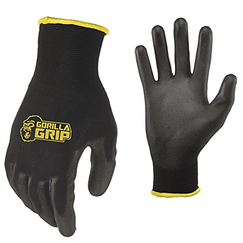 Gorilla Grip Gloves, Max Grip, All Purpose Work Gloves, Slip Resistant, Nylon Shell, Medium, 1 Pair