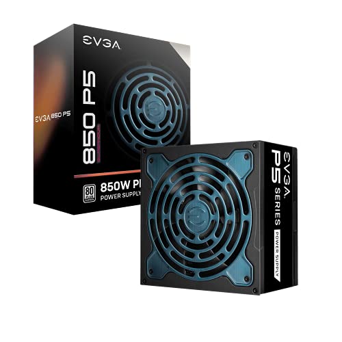 EVGA Supernova 850 P5, 80 Plus Platinum 850W, Fully Modular, Eco Mode with FDB Fan, 10 Year Warranty, Includes Power ON Self Tester, Compact 150mm Size, Power Supply 220-P5-0850-X1