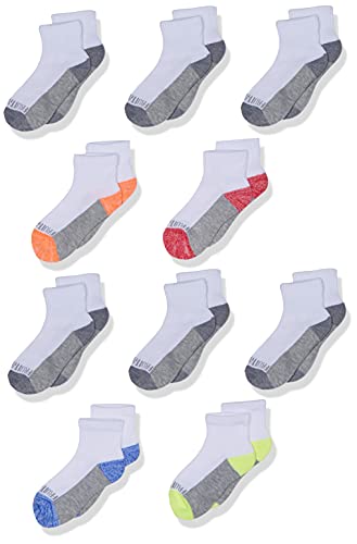 Fruit Of The Loom -Mens 10-Pair Half Cushion Ankle Socks White LG (3 Little Kid-9 Big Kid) One Size