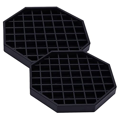 Happy Reunion Drip Trays 6' Coffee Countertop Octagon Drip Tray Black Plastic Coffee Drip Tray With Honeycomb Grid, Pack of 2 (2 Pcs 6')