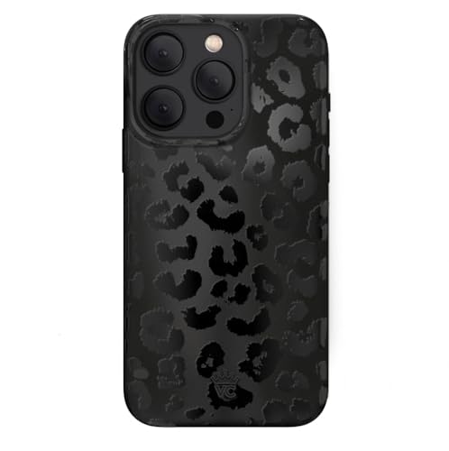 Velvet Caviar Designed for iPhone 15 PRO Case for Women [8ft Shockproof] Compatible with MagSafe - Cute Girly Magnetic Protective Phone Cover with Microfiber Interior - Black Leopard Cheetah Print