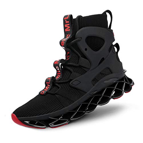 Hello MrLin Men's Running Shoes Non Slip Athletic Tennis Walking Blade Type Sneakers Hip Hop Black