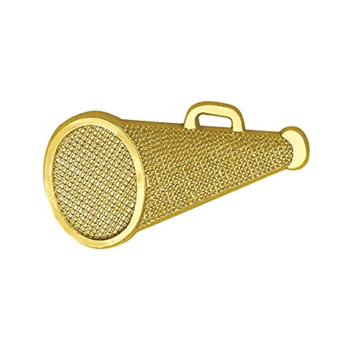 Megaphone Chenille Lapel Pins – Bright Gold Lapel Pins – Chenille Lapel Pin for women and men – Gold Finished Chenille Lapel Pin with Clutch Back - 25 Pack